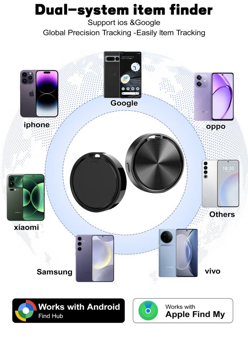 عربست ترقية Bluetooth Tracker ، نظام مزدوج لـ iOS و Android ، متوافق مع Apple Find My و Google Find Hub ، IP67 مقاوم للماء Smart Item Finder للمفاتيح ، المحفظة ، الأمتعة - Image 4